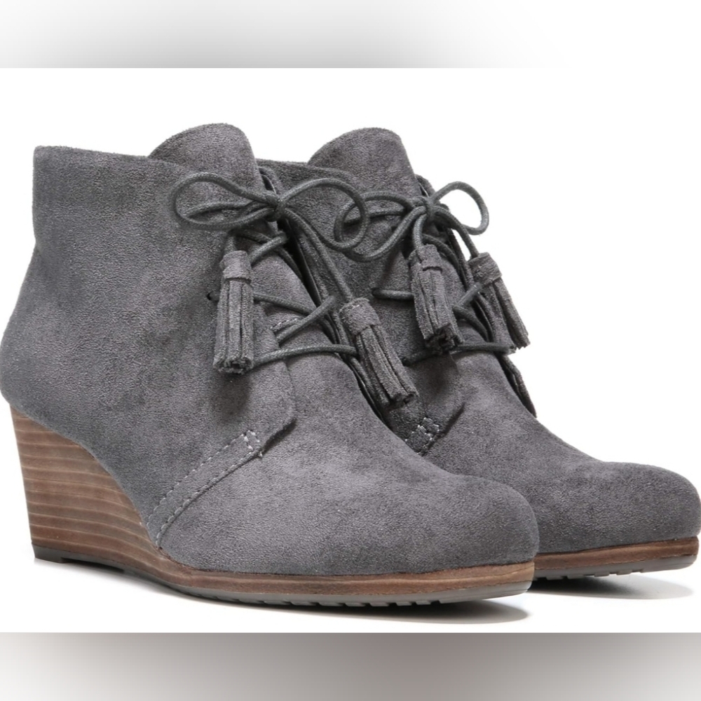 Dr. Scholl's Gray Ankle Booties with Suede Finish